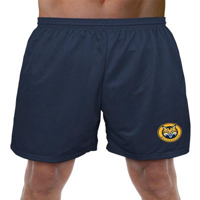 Campus Lab Quinnipiac University Primary Mark Men's Adult Athletic Gym Shorts 7" Inseam, Navy, Medium