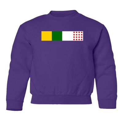 superhotapparel France 2023 Bicycle Racing Tour Leader Jersey Colors Youth Crewneck Sweatshirt (Purple, Youth Medium)
