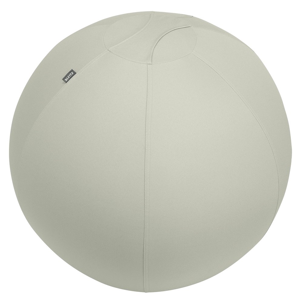 Leitz Ergo Active Sitting Ball, Ergonomically Designed Desk Chair Alternative, 75cm Diameter, Includes Fabric Ball Cover, Hand Air Pump & 2 x Plugs, Ergo Range, Light Grey, 65430085