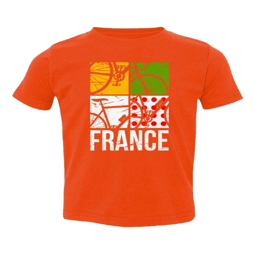 France 2023 Bicycle Racing Bike Tour Leader Colors Toddler T-Shirt (Orange, 4T)