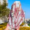 AtkitS Natural Pink Tourmaline Decorative Gemstone Quartz Crystal Mineral Specimen Spiritual Therapy Degaussing for Home Office (Size : 100-150g) view 3