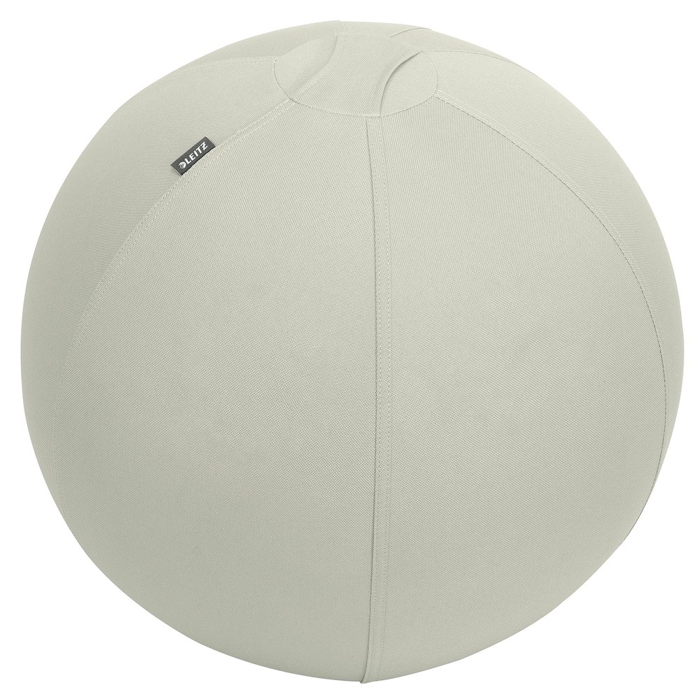Leitz Ergo Active Sitting Ball, Ergonomically Designed Desk Chair Alternative, 55cm Diameter, Includes Fabric Ball Cover, Hand Air Pump & 2 x Plugs, Ergo Range, Light Grey, 65410085