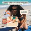 Plush Microfiber Beach Blanket, Large Beach Mat for 1-4 Persons, Sandproof, Windproof | Hole for Umbrella, Corner Sand Pockets to Fight Wind (Bag for Blanket Included) view 3