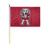 AGAS Small Alabama University Crimson Tide Big AL Mascot Stick Flags - 6x9 inch Single-Layered Printed Wrap Knitted Polyester Fabric - 17" Wood Pole - Small 6"x9" Alabama UA Crimson Tide Stick Flag view 1