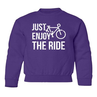 superhotapparel Just Enjoy The Ride France 2023 Bicycle Racing Tour Youth Crewneck Sweatshirt (Purple, Youth Medium)