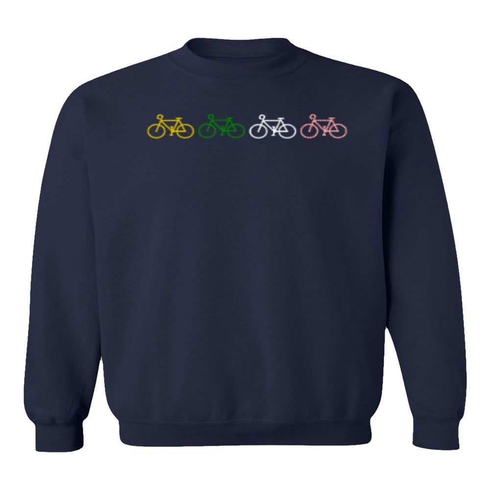 superhotapparel France 2023 Bicycle Racing Tour Leader Color Bikes Unisex Crewneck Sweatshirt (Navy, Small)