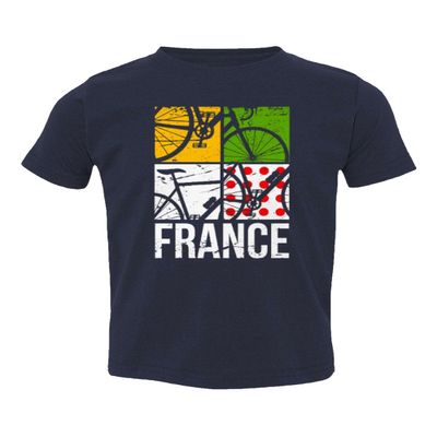 France 2023 Bicycle Racing Bike Tour Leader Colors Toddler T-Shirt (Navy, 3T)