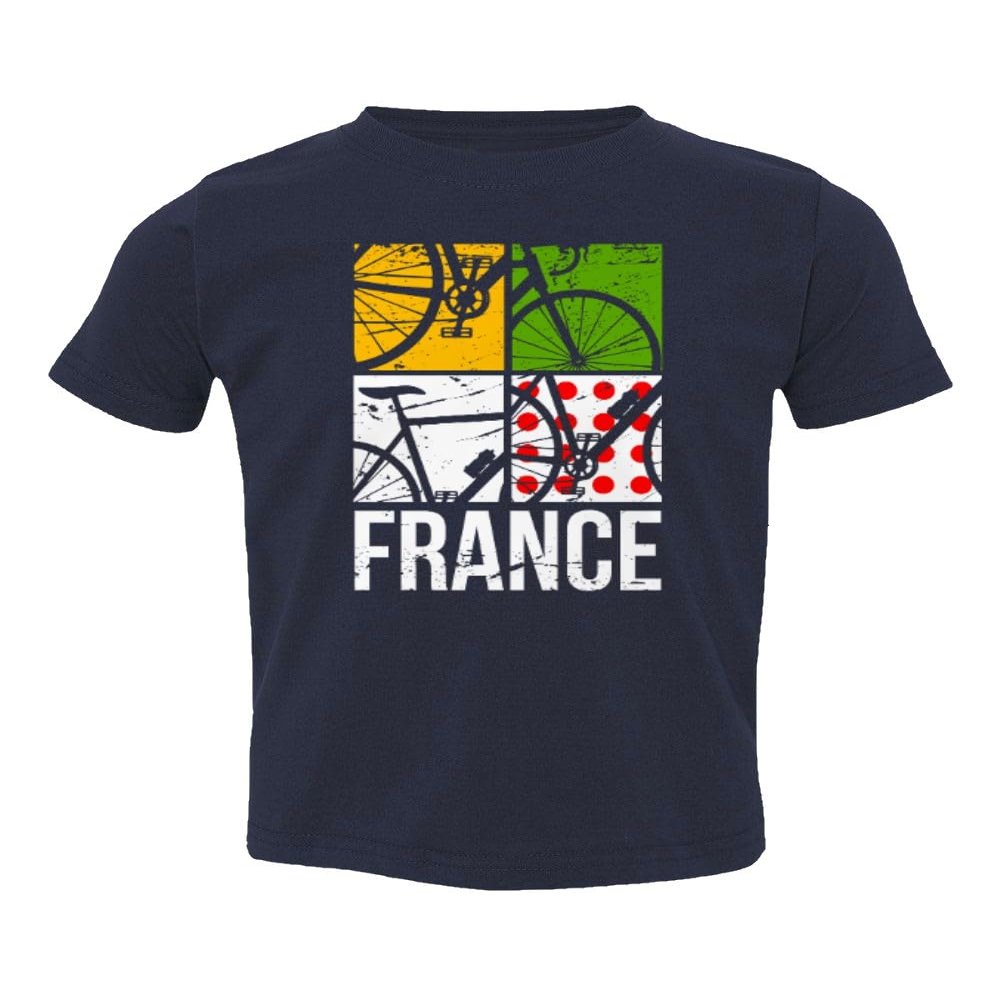 France 2023 Bicycle Racing Bike Tour Leader Colors Toddler T-Shirt (Navy, 3T)