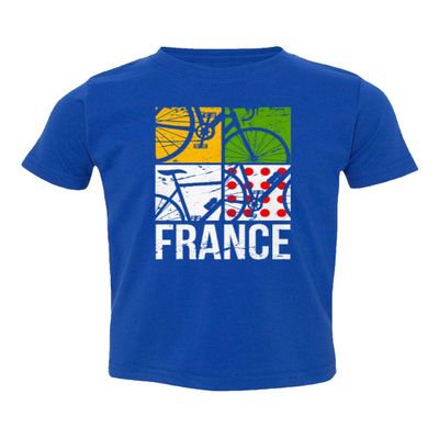 France 2023 Bicycle Racing Bike Tour Leader Colors Toddler T-Shirt (Royal, 5T)