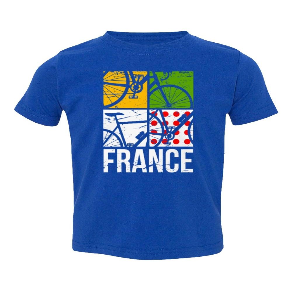 France 2023 Bicycle Racing Bike Tour Leader Colors Toddler T-Shirt (Royal, 5T)