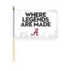 AGAS Small Bama Crimson Tide UA Where Legends are Made Stick Flags - 6x9 inch Single-Layered Printed Wrap Knitted Polyester Fabric - 17" Wood Pole - Miniature 6"x9" Crimson Tide Alabama Bama Handheld Stick Flag view 1