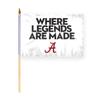 AGAS Alabama UA Crimson Tide Where Legends Are Made Flag - Stick Flag - Handheld - 12in x18 in - Single-Layer Printed Wrap Knitted Polyester - 24" Extra-heavy Natural Wooden Dowel view 1
