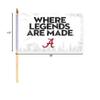 AGAS Alabama UA Crimson Tide Where Legends Are Made Flag - Stick Flag - Handheld - 12in x18 in - Single-Layer Printed Wrap Knitted Polyester - 24" Extra-heavy Natural Wooden Dowel view 2