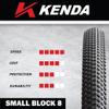 Kenda Small Block Eight Pro K1047 Bike Tire 27.5x2.10, 27.5 MTB Tire, Folding Bead, Tubeless Ready, Aggressive Tread for Trail & Cross-Country Riding + Kenda 27.5x2.00-2.40 Tube + Keychain view 3