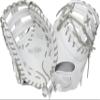 Easton | PROFESSIONAL COLLECTION Fastpitch Softball First Base Mitt | Right Hand Throw | 13" - Single Post Double Bar Web | White/Grey view 1