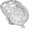 Easton | PROFESSIONAL COLLECTION Fastpitch Softball First Base Mitt | Right Hand Throw | 13" - Single Post Double Bar Web | White/Grey view 3