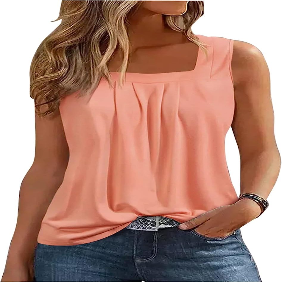 FENOMO Womens Mandala Vintage Graphic Racerback Tank Tops Summer Casual Loose O-Neck Tanks Vest Vacation Classic-Fit Shirt Cami (Ruffled Pink,M,Medium)