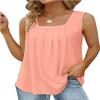 FENOMO Womens Mandala Vintage Graphic Racerback Tank Tops Summer Casual Loose O-Neck Tanks Vest Vacation Classic-Fit Shirt Cami (Ruffled Pink,M,Medium) view 2