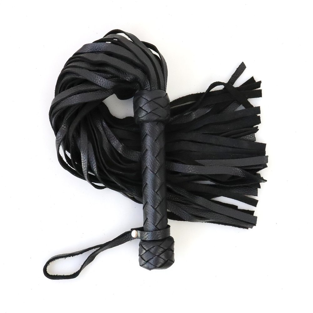 MarquiseDeBliss Genuine Leather Handcrafted Gentle Horse Whip - Thick Equestrian Training and Riding Essential - Riding Tools (27.6 Inches, Black)