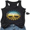 FENOMO Womens Mandala Vintage Graphic Racerback Tank Tops Summer Casual Loose O-Neck Tanks Vest Vacation Classic-Fit Shirt Cami (Tree of Life-grey,3XL,3X-Large) view 1