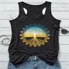 FENOMO Womens Mandala Vintage Graphic Racerback Tank Tops Summer Casual Loose O-Neck Tanks Vest Vacation Classic-Fit Shirt Cami (Tree of Life-grey,3XL,3X-Large) view 2