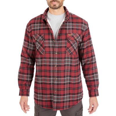 Smith's Workwear Big Men's Sherpa-Lined Flannel Shirt Jacket