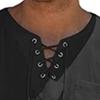 Maiyifu-GJ Men's Casual Sleeveless Lace Up Beach Hippie T-Shirts Summer Athletic V-Neck Basic Shirts Cotton Linen Tank Top (Black,XX-Large) view 2