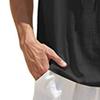 Maiyifu-GJ Men's Casual Sleeveless Lace Up Beach Hippie T-Shirts Summer Athletic V-Neck Basic Shirts Cotton Linen Tank Top (Black,XX-Large) view 4