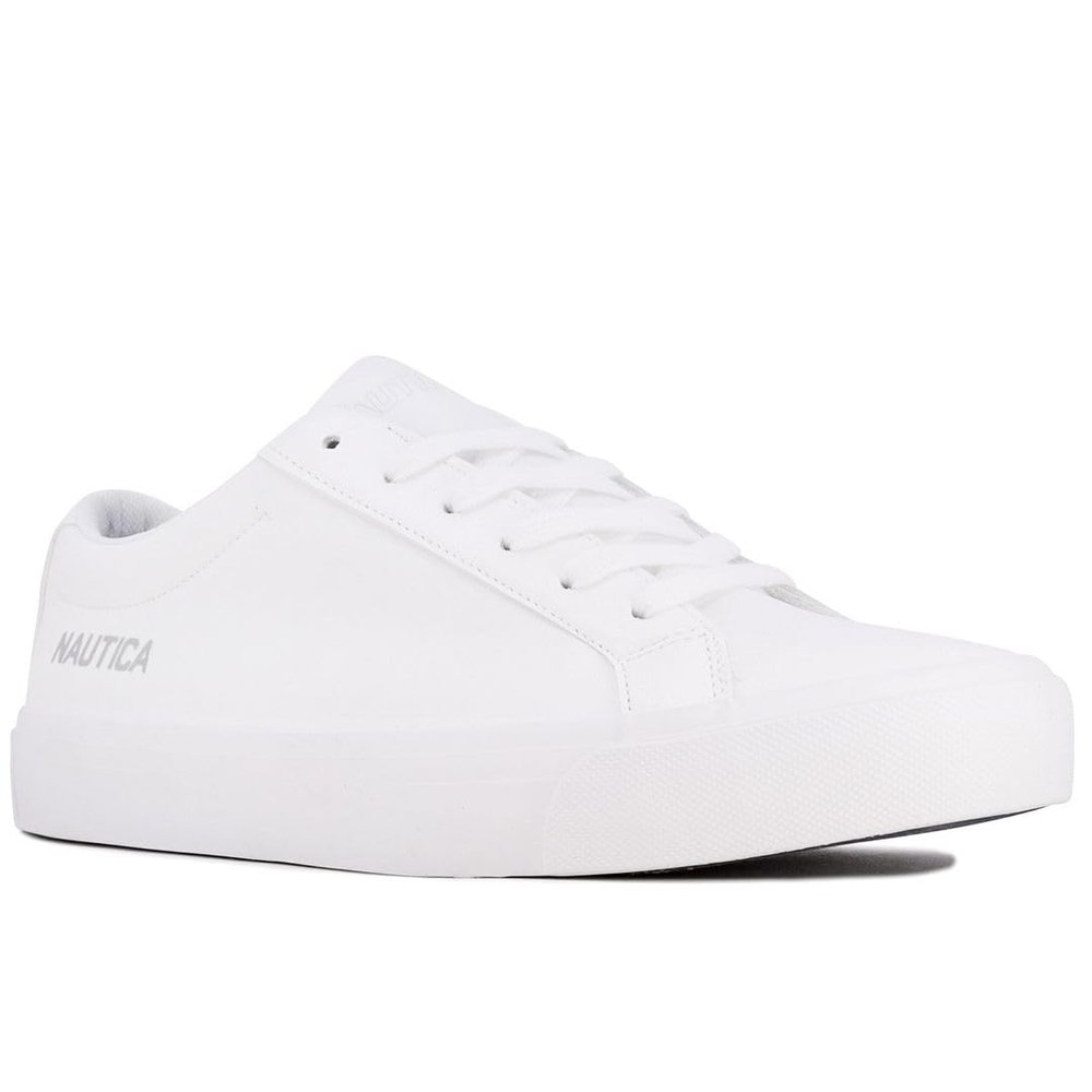 Nautica Men's Houghton Casual Lace-Up Shoe,Classic Tennis Low Top Loafer, Fashion Sneaker-White 1 Size-9.5