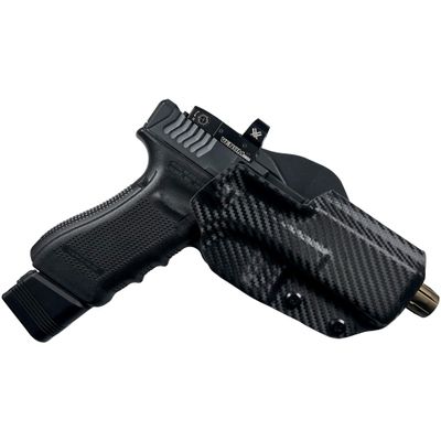 WHOLEGUNS-OWB Carbon Fiber Quick Detach Paddle - KYDEX Holster - Outside Waistband - Posi-Click Retention - 100% US Made (for CZ 75 SP-01-Right Hand)