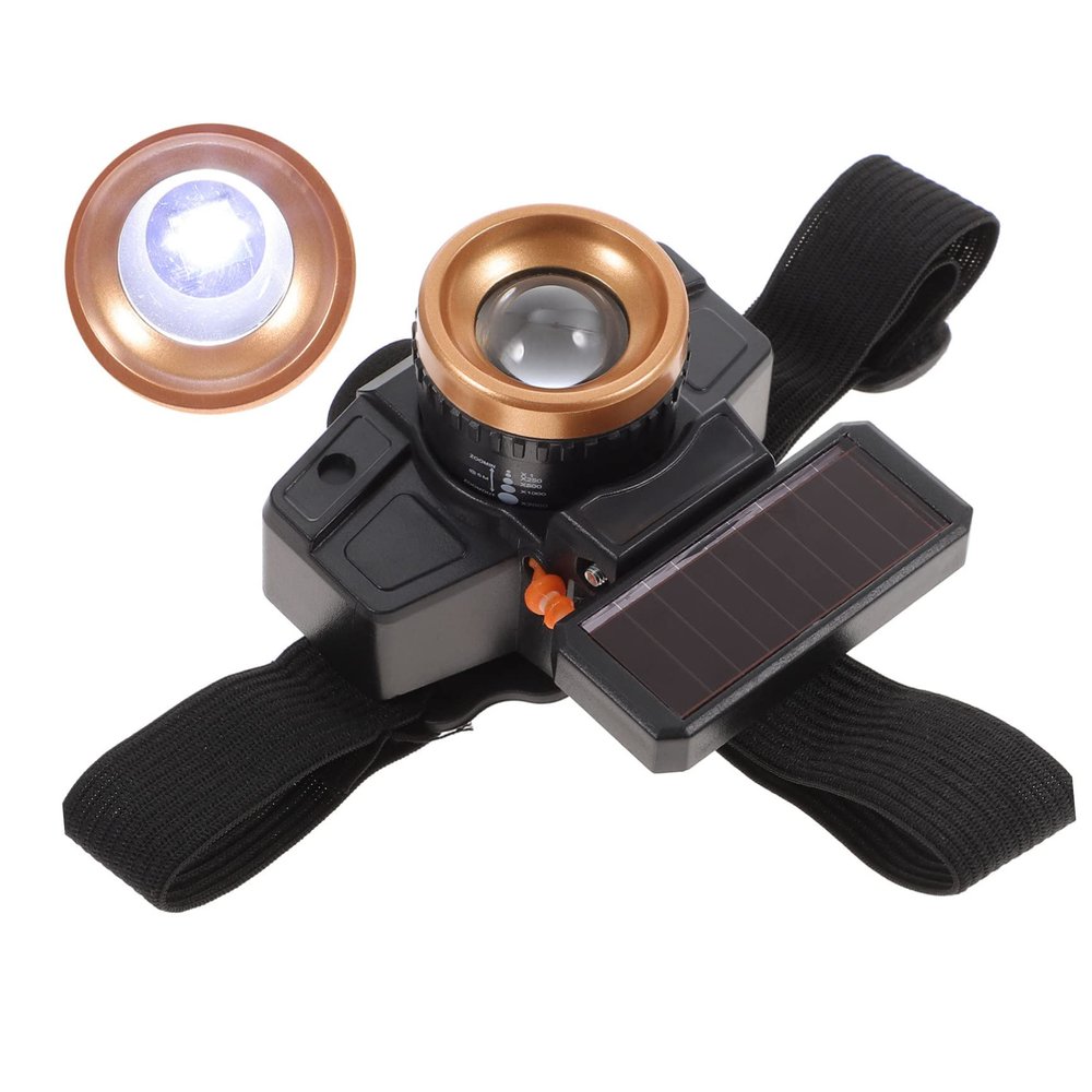 1 Set headlamp Hiking Flashlight Travel Flashlight Rechargeable lamp Hiking Headlight Solar Charging Headlight Portable Flashlight Fishing Headlight Portable Flashlight