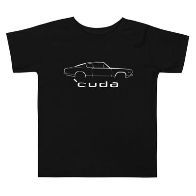 1969 Barracuda Cuda Muscle Car Fans Toddler Short Sleeve Tee Black