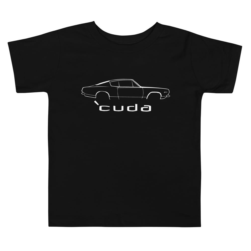 1969 Barracuda Cuda Muscle Car Fans Toddler Short Sleeve Tee Black