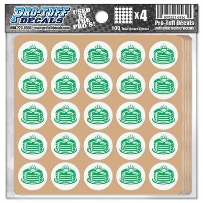 Pancake Award Decals 100 Football Reward Stickers for Helmets in Your Team Color (Kelly Green on White)