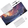 Durable and Washable Backpacker in The Mountains Designed Mouse Pad 35.5 x 16 Inch, Non-Slip Rubber Base, Ideal for Easy Typing and Gaming view 2