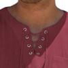 Men's Casual Sleeveless Lace Up Beach Hippie T-Shirts Summer Athletic V-Neck Basic Shirts Cotton Linen Tank Top (Red,5X-Large) view 2
