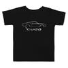 1969 Barracuda Cuda Muscle Car Fans Toddler Short Sleeve Tee Black view 1