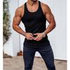Maiyifu-GJ Men's Summer Crewneck Bodybuilding Vest Knitted Vertical Stripe Workout Tank Top Sleeveless Muscle Training Shirts (Black,X-Large) view 2