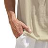 Maiyifu-GJ Men's Casual Sleeveless Lace Up Beach Hippie T-Shirts Summer Athletic V-Neck Basic Shirts Cotton Linen Tank Top (Khaki,XX-Large) view 4