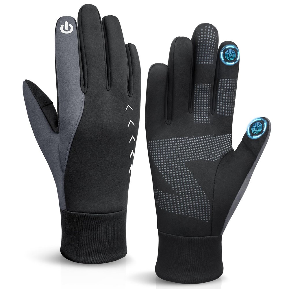 Cierto Thermal Touchscreen Gloves for Running & Cycling, Windproof Cold Weather Gloves for Men & Women, Hiking and Driving Warm Gloves with Touch Screen Fingers