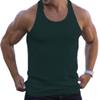 Maiyifu-GJ Men's Summer Crewneck Bodybuilding Vest Knitted Vertical Stripe Workout Tank Top Sleeveless Muscle Training Shirts (Green,3X-Large) view 1