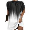 Akivide Women's Summer Short Sleeve Dress Round Neck Floral Print Loose Batwing Sleeve Flowy Midi Dresses view 1