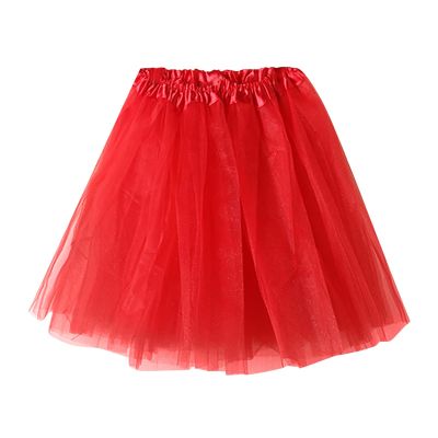 Black See Through Tutu Skirts for Women Ladies Soild Color Dress Short Fashion Pleated Womens Plus Size Tutu (Red, A)