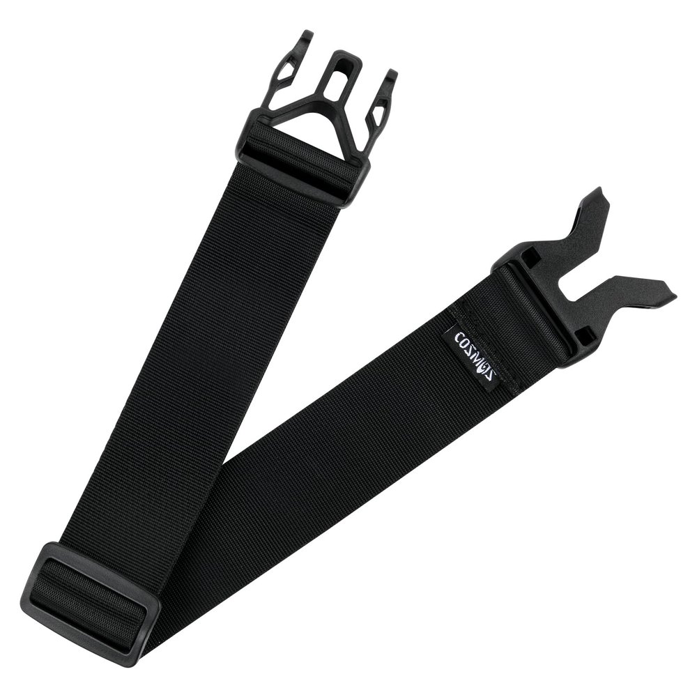 Cosmos Premium Nylon Add-A-Bag Travel Luggage Strap Belt with Quick Release Buckle (Solid Black)