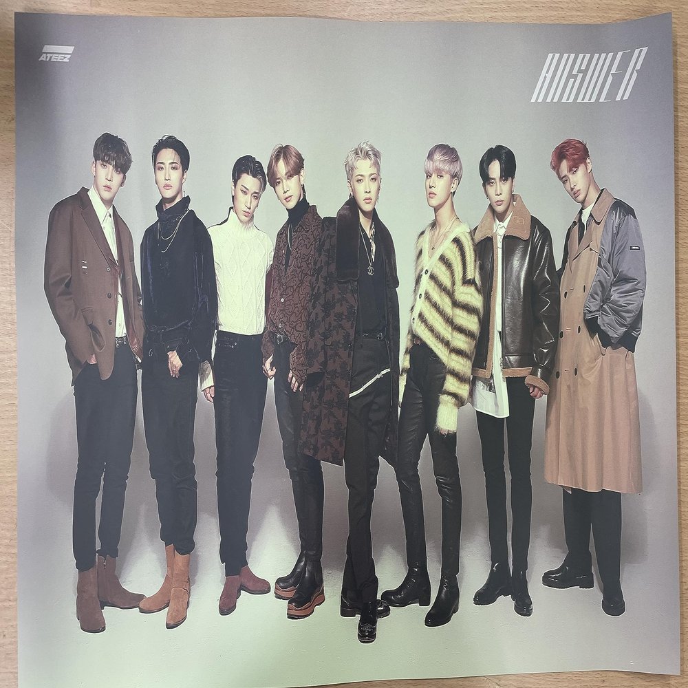 Ateez - ACTION TO ANSWER album Official Unfolded Poster in tube case (A version) in tube case
