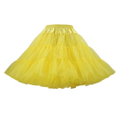 jbyrvq Adult Tutu Skirts for Women Plus Size Women's Candy Color Multicolor Skirt Support Half Black Ballet Skirt (Yellow, L)