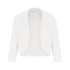 Cropped Blazer for Women Business Casual Suit Jacket Fashionable 3/4 Sleeve Open Front Cardigan OL Work Office Coat White view 3