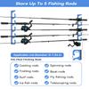 WellMall Fishing Rod Pole Holders - 5 Fishing Rod Pole Holder Storage for Wall & Garage Ceiling Mount, Great Fishing Rod Rack Fits Most Fishing Rods view 4