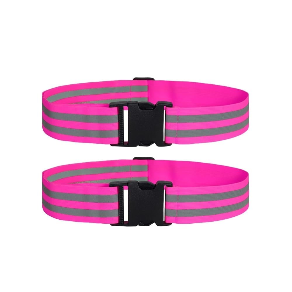 YYKSYDPT Reflective Running Gear 2PCS Reflective Belt Reflective Running Gear Bike Reflective Running Gear for Men and Women (Rose)