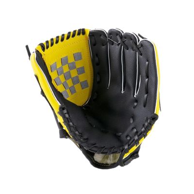 Baseball Glove for Kids/Youth/Adult, Softball Gloves, Sports Batting Gloves PU Leather Left Hand Glove, Right Hand Throw (Gray : Yellow, Size : 10.5 inches)